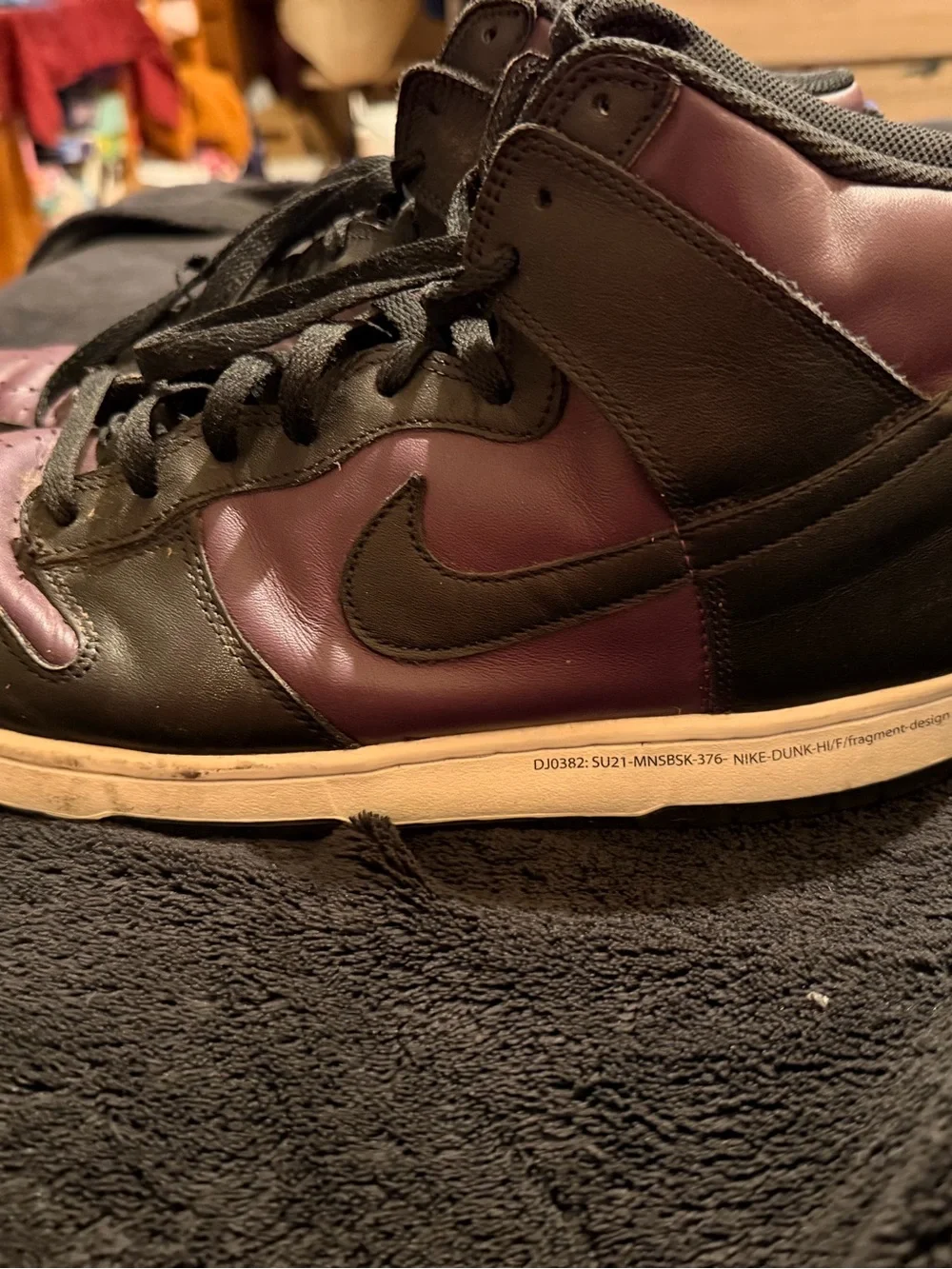Nike High-Top dunk Sneakers in Black and Purple